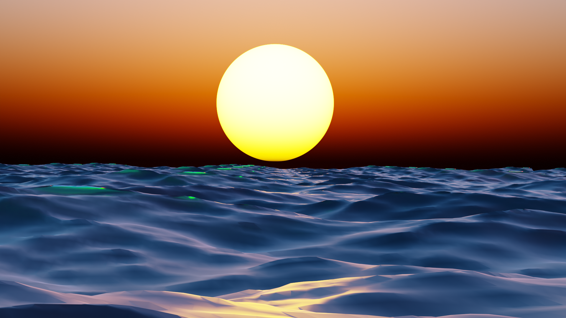ocean and sunset animation preview image 1